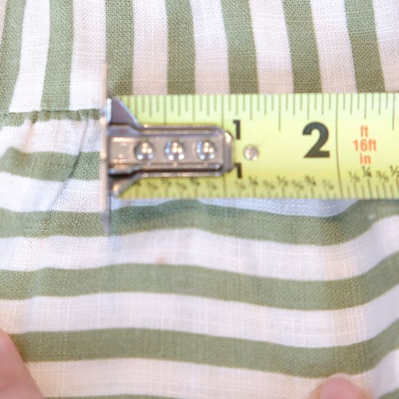 ZARA Midi Dress Linen Blend Striped Green Ruffles Tiered Sz S - Picture 6 of 13